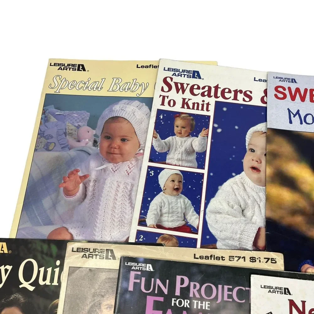 Lot of Vintage Assortment of Knitting  Booklets & Leaflets‎ Sweaters Baby